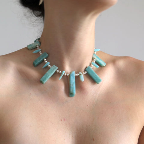 Amazonite Tribe Necklace - Alkisti Jewelry