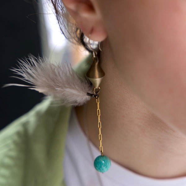 Boheme Earring in Feathers