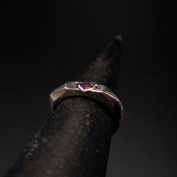 Polyslim Silver ring with Ruby