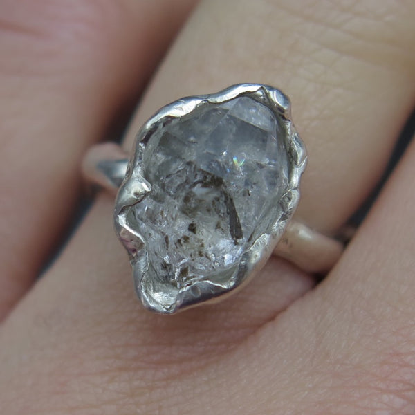 HD3 sculpture ring in Silver & Herkimer Diamond N.54