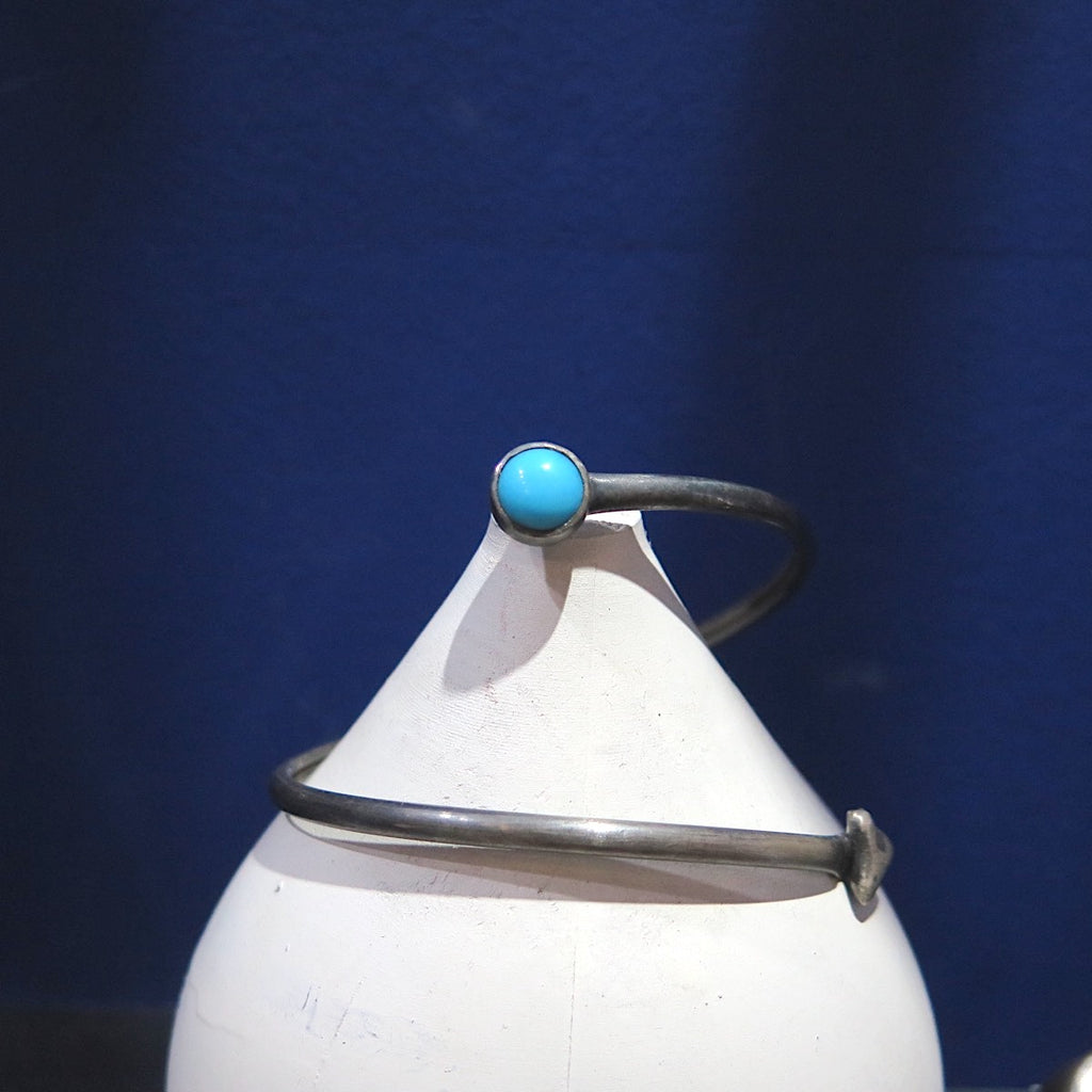 Spira Bracelet in Oxidised Silver & Turquoise - Alkisti Jewelry