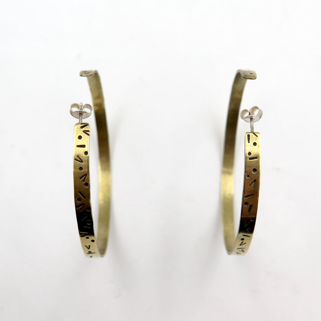 Patterns Hoops in Bronze - Alkisti Jewelry