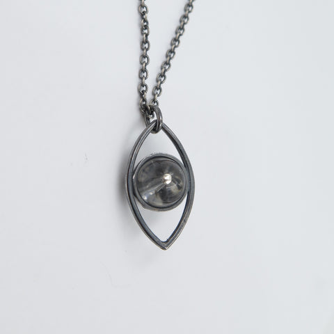 Space Eye Charm in Silver & Quartz (made to order) - Alkisti Jewelry