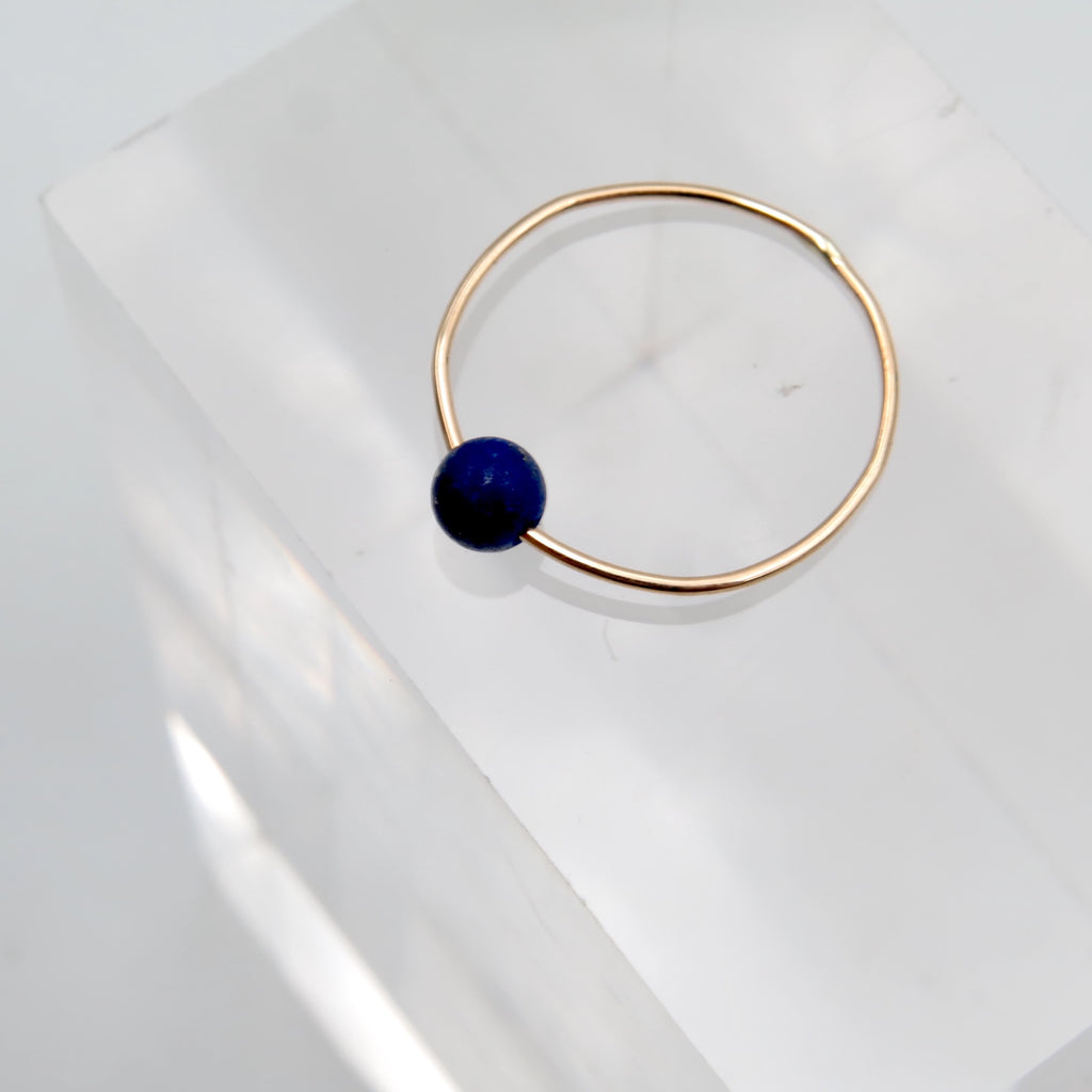 Planitaki Ring in 14K Gold & Lapis Lazuli - Alkisti Jewelry