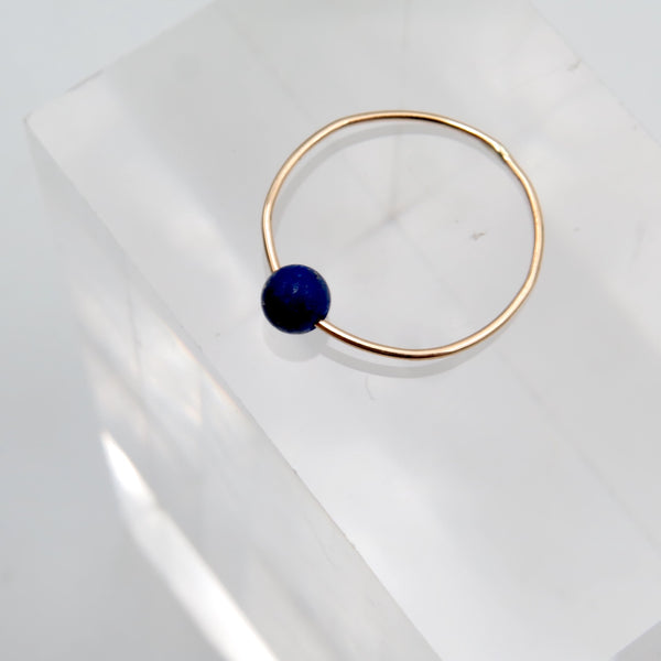 Planitaki Ring in 14K Gold & Lapis Lazuli - Alkisti Jewelry