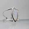 Elegant Eye Silver Ring in Moonstone - Alkisti Jewelry