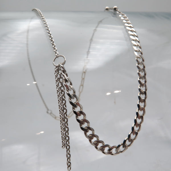 Symphony of Chains Silver Necklace - Alkisti Jewelry