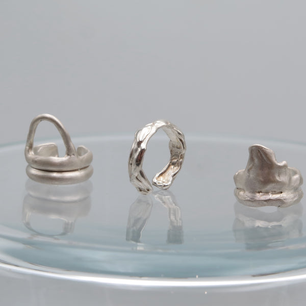 Funky Ear Cuffs in Silver - Alkisti Jewelry