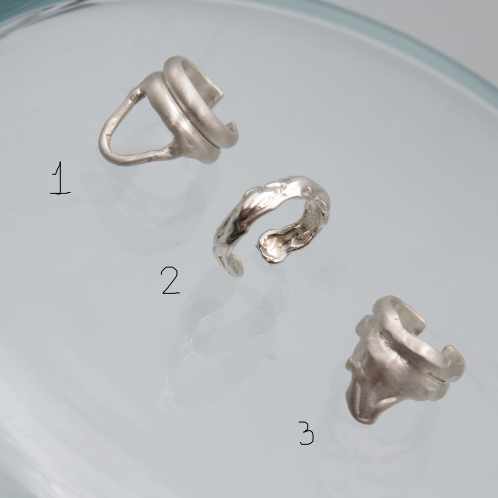 Funky Ear Cuffs in Silver - Alkisti Jewelry