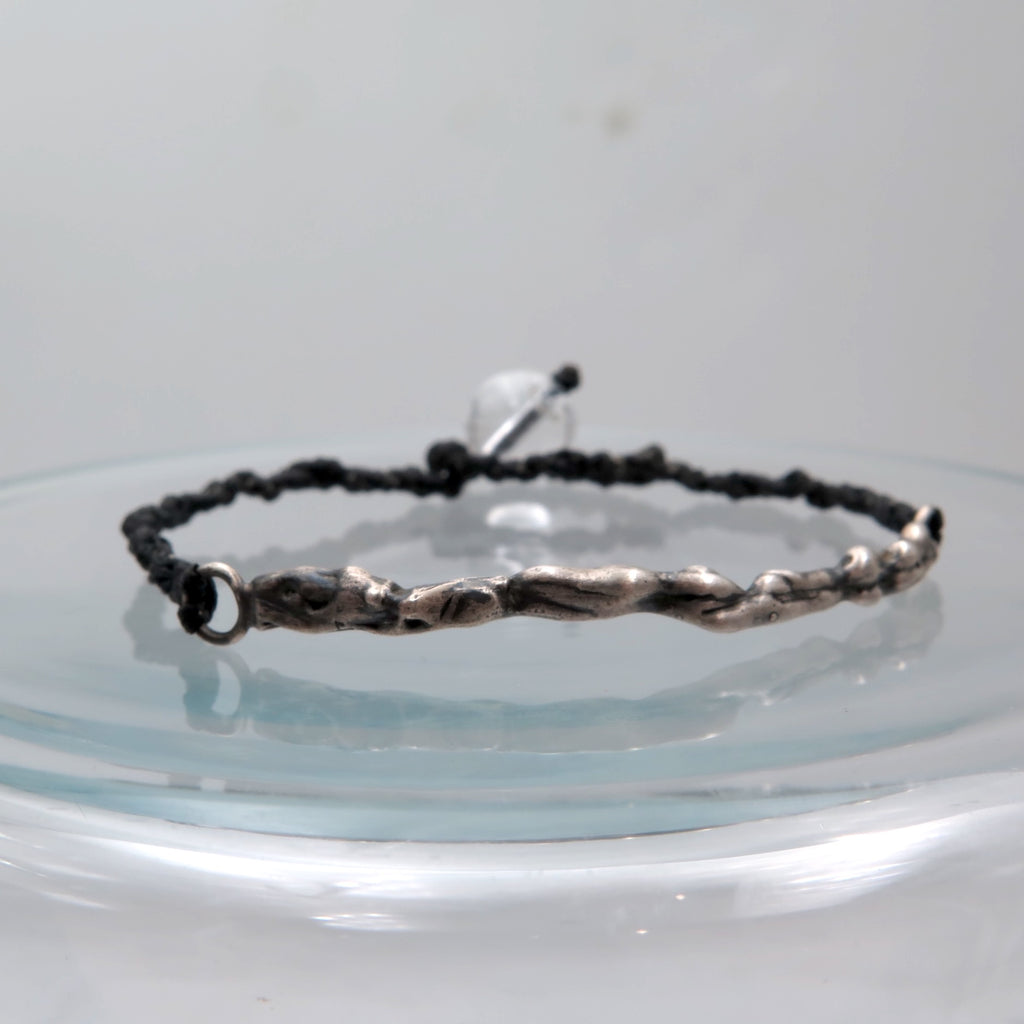 Wave Sculptural Silver Bracelet - Alkisti Jewelry