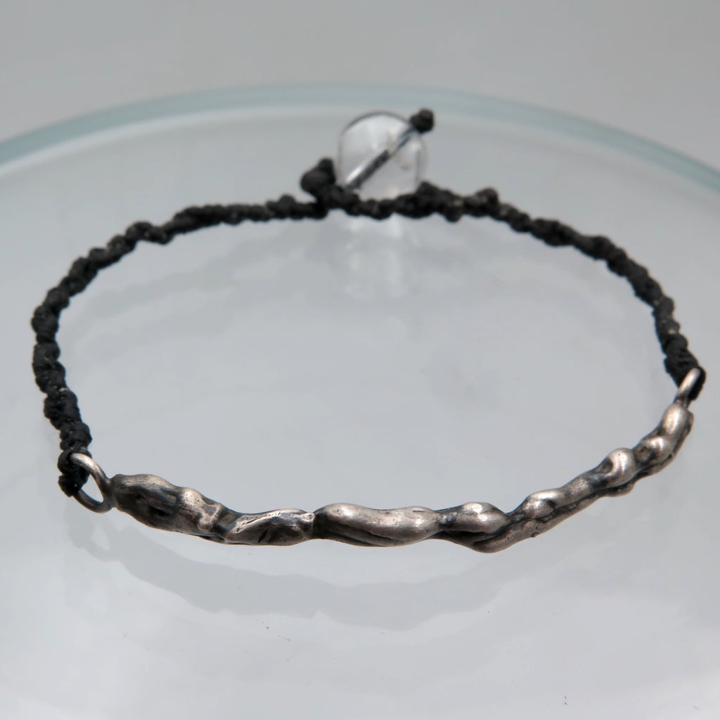 Wave Sculptural Silver Bracelet - Alkisti Jewelry