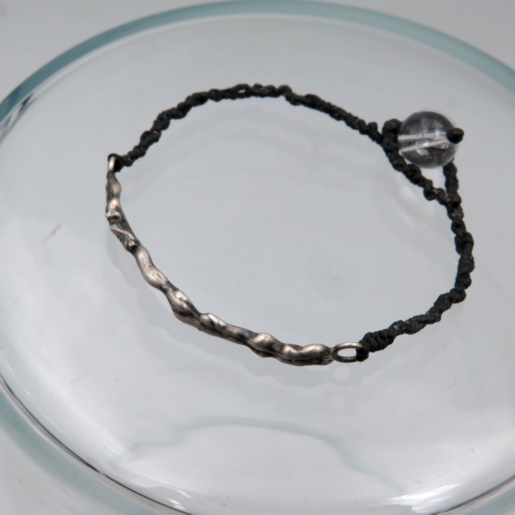 Wave Sculptural Silver Bracelet - Alkisti Jewelry