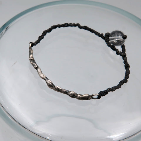 Wave Sculptural Silver Bracelet - Alkisti Jewelry