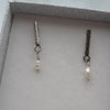 Pearl Stick Silver Earrings - Alkisti Jewelry