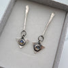 Velos Silver Earrings in Labradorite - Alkisti Jewelry