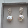 Baroque Pearl Silver Earrings - Alkisti Jewelry