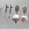 Baroque Pearl Silver Earrings - Alkisti Jewelry