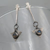 Velos Silver Earrings in Labradorite - Alkisti Jewelry