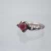 Aphrodite silver Ring in Pink Tourmaline Heart - Alkisti Jewelry