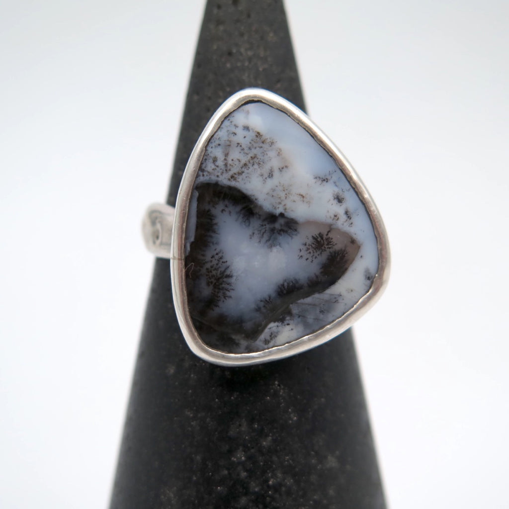 Alpine Siver Ring in Dendritic Agate - Alkisti Jewelry