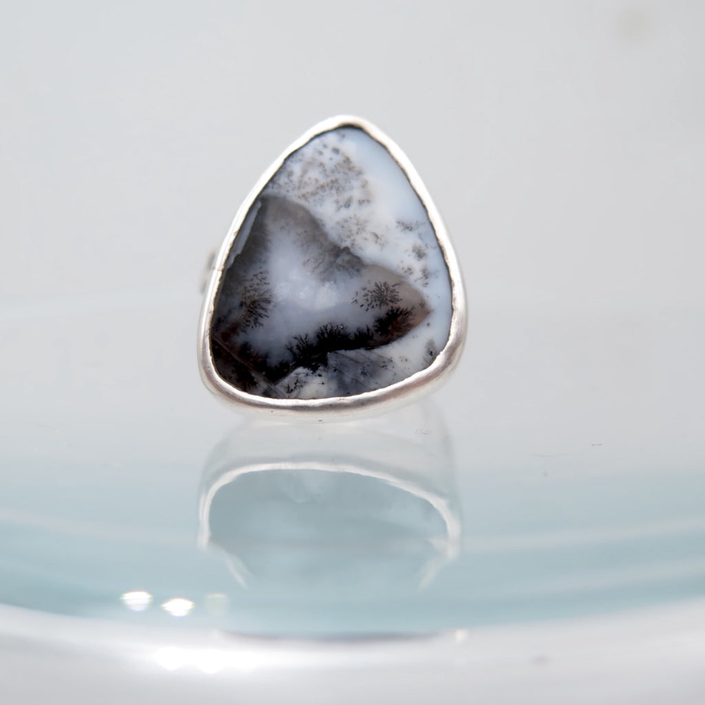 Alpine Siver Ring in Dendritic Agate - Alkisti Jewelry