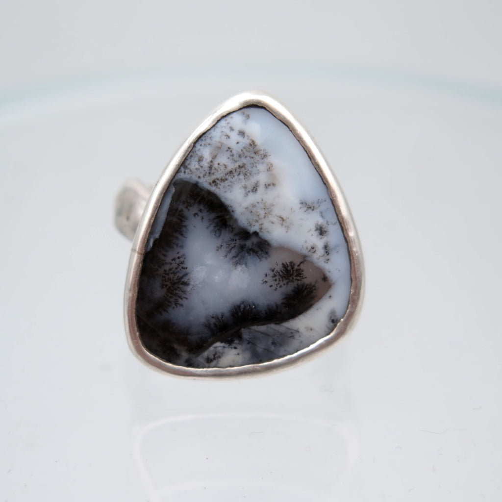 Alpine Siver Ring in Dendritic Agate - Alkisti Jewelry