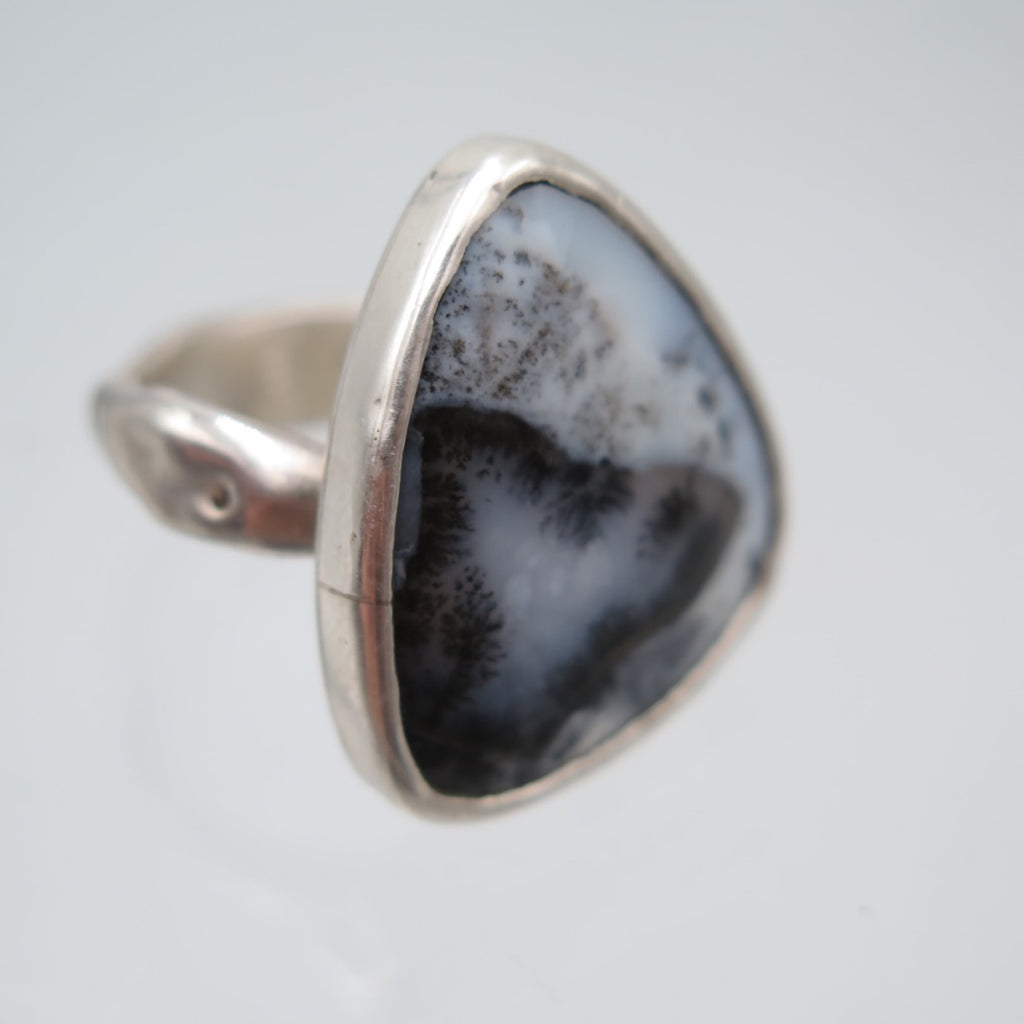Alpine Siver Ring in Dendritic Agate - Alkisti Jewelry
