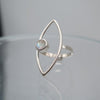 Open Eye Silver Ring in Moonstone - Alkisti Jewelry