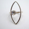 Open Eye Silver Ring in Moonstone - Alkisti Jewelry