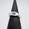Sparkling Eye Silver Signet Ring - Alkisti Jewelry
