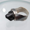 Monolith Silver ring in Black Tourmaline - Alkisti Jewelry