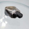 Monolith Silver ring in Black Tourmaline - Alkisti Jewelry