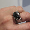 Monolith Silver ring in Black Tourmaline - Alkisti Jewelry