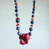 Cuba Libre with Blue Sodalite & Red Coral beaded Necklace