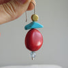 Red Coral Beaded Earrings