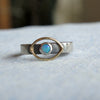 The Cosmic Eye Signet in Silver, Gold 14k & Opal