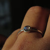 Petite Solitaire Ring in Silver & Labradorite