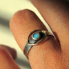 The Cosmic Eye Signet in Silver, Gold 14k & Opal