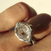 HD2 sculpture ring in Silver & Herkimer Diamond N.55