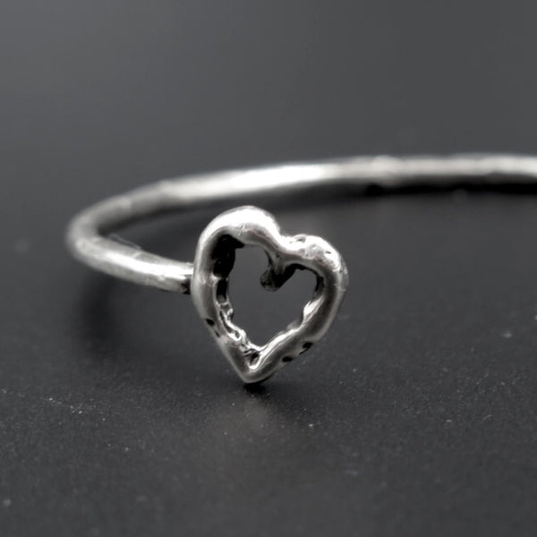 Eros Bracelet with a Rustic Silver Heart