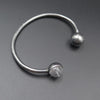 Black Sphere Bracelet in Silver & Quartz