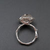 HD2 sculpture ring in Silver & Herkimer Diamond N.55