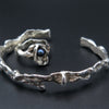 Stormy sculptural silver bracelet