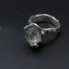 HD1 sculpture ring in Silver & Herkimer Diamond N.51