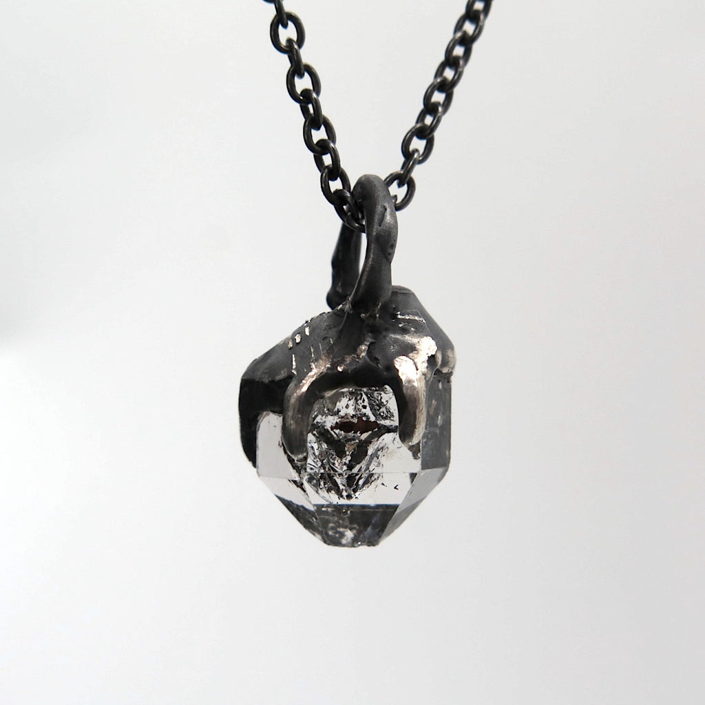 Neck HD1 unisex charm in Silver & Herkimer Diamond