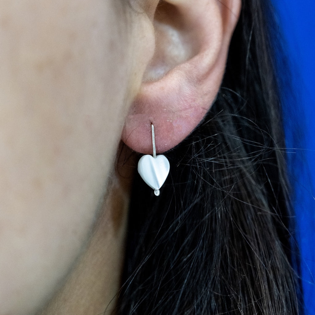 Heart Studs in Silver & Mother of Pearl - Alkisti Jewelry