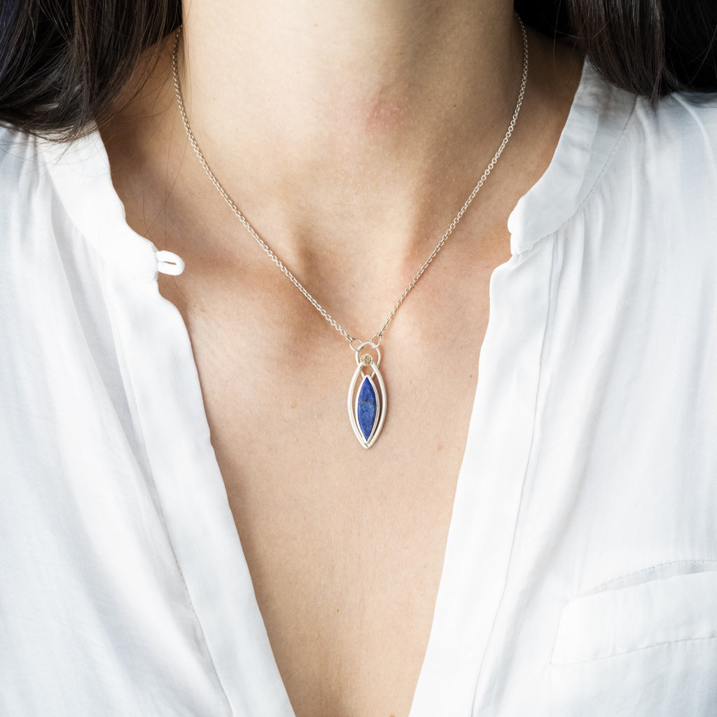 Holy Vulva with Lapis Lazouli necklace - Alkisti Jewelry