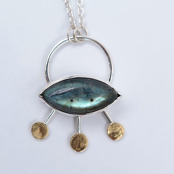 Sol Eye Necklace in Labradorite - Alkisti Jewelry