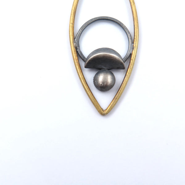 Bee Unisex pendant in Silver and Bronze - Alkisti Jewelry