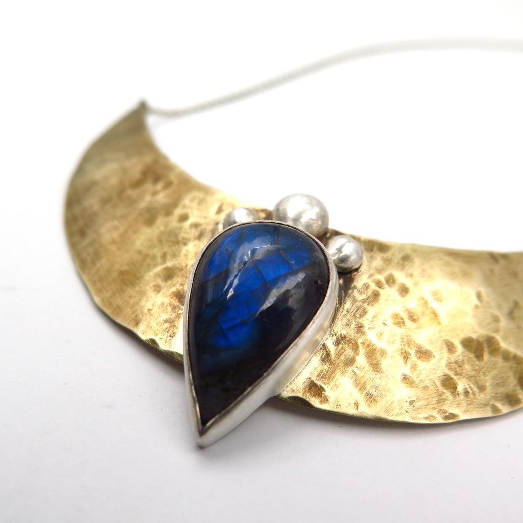 Celestial Choker in Bronze & Labradorite - Alkisti Jewelry